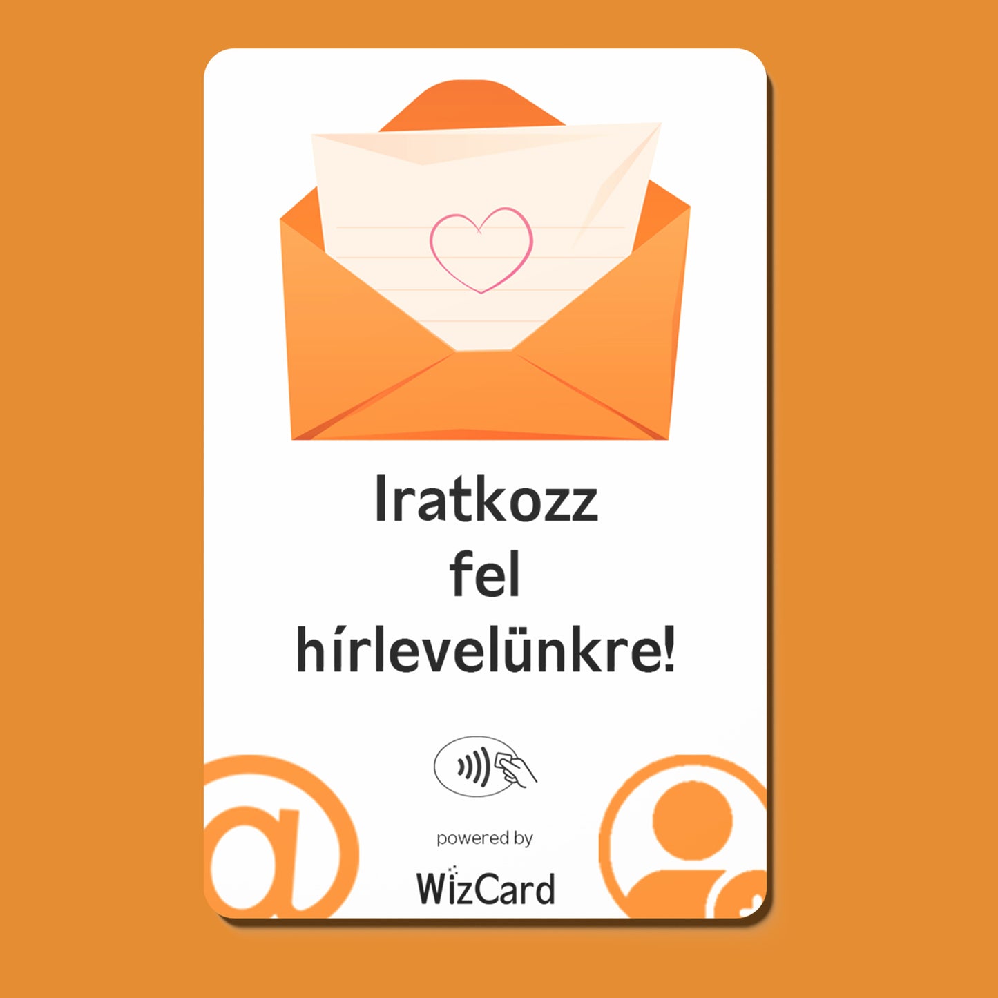 Hírlevél feliratkozó okos kártya