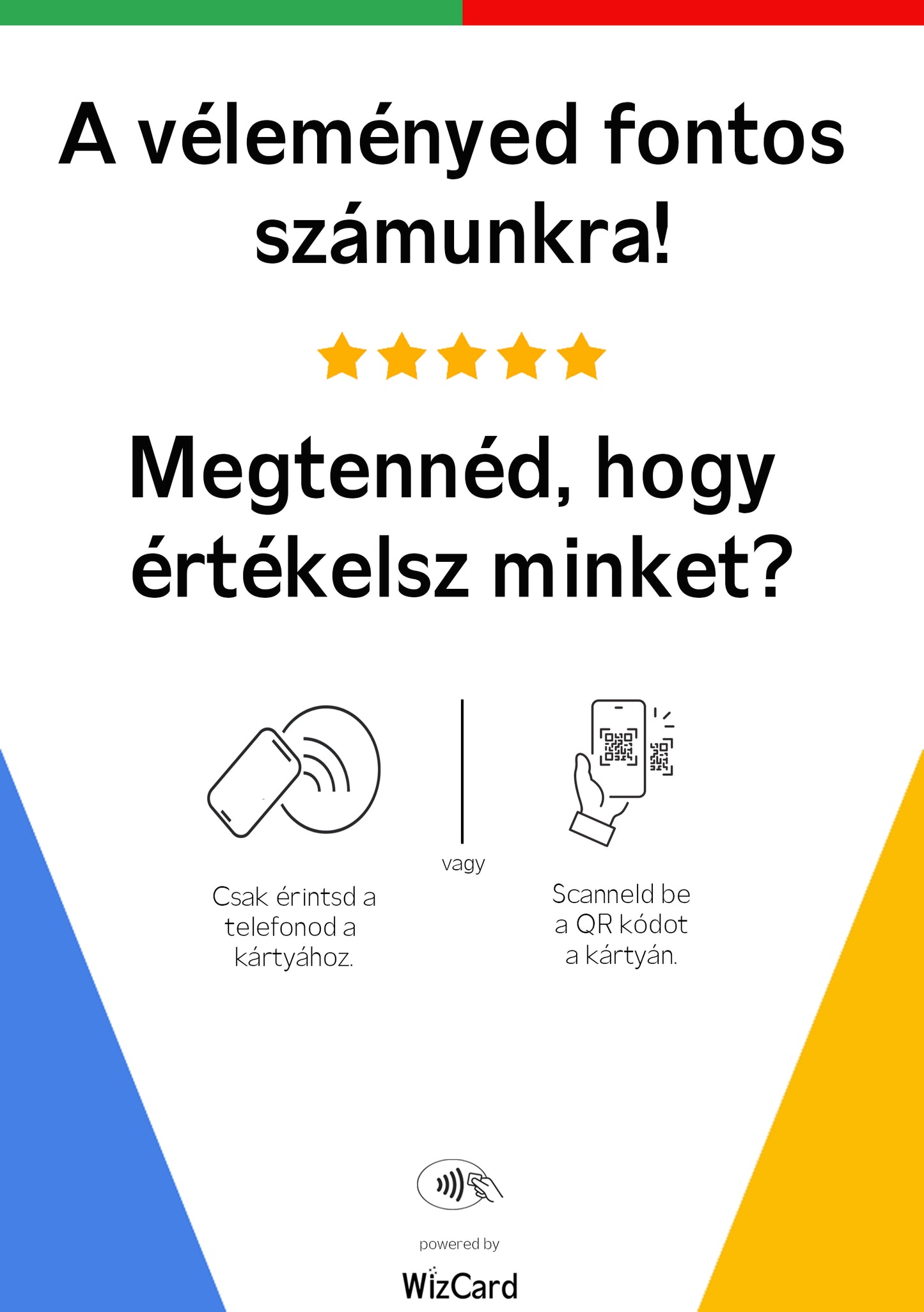 Értékelésre ösztönző tábla - A5 méret / chip nélküli