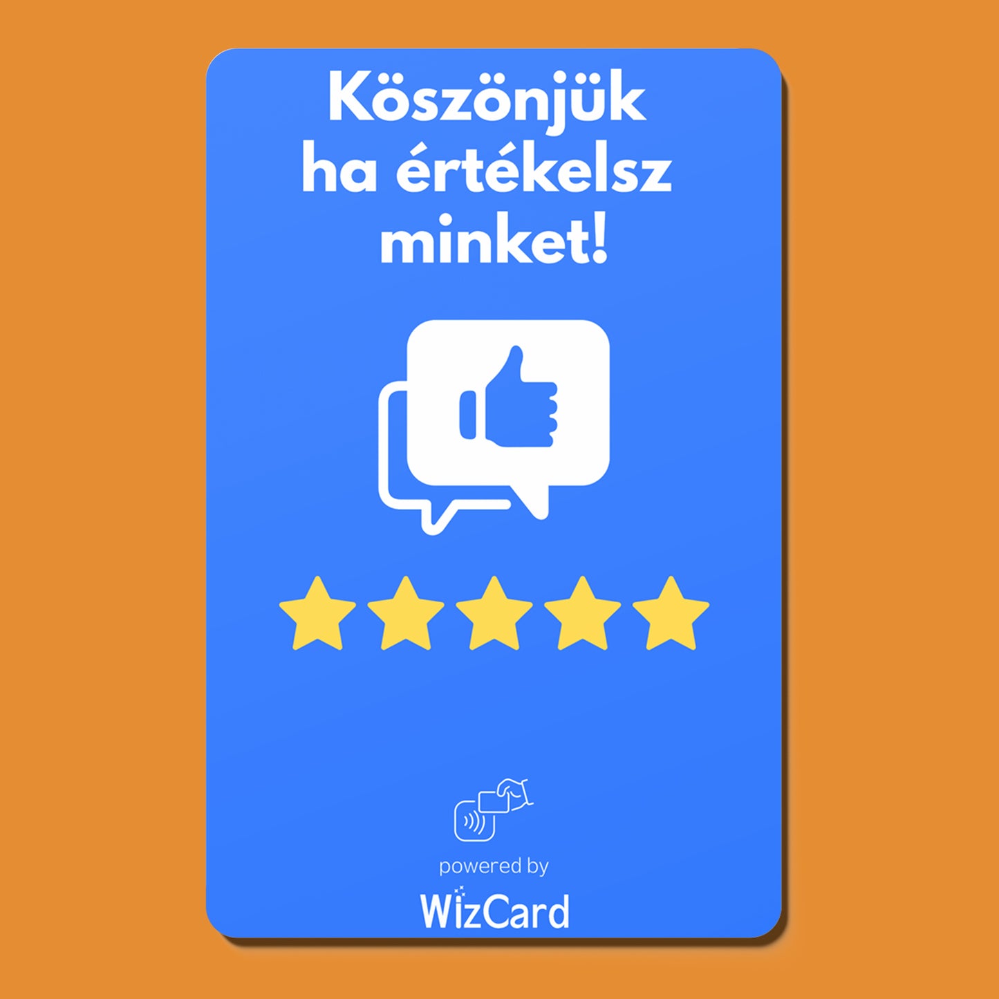 Facebook követő és értékelésgyűjtő okos kártya