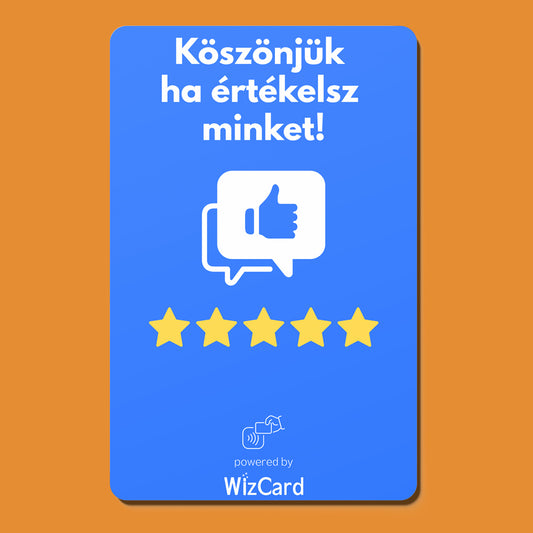 Facebook követő és értékelésgyűjtő okos kártya