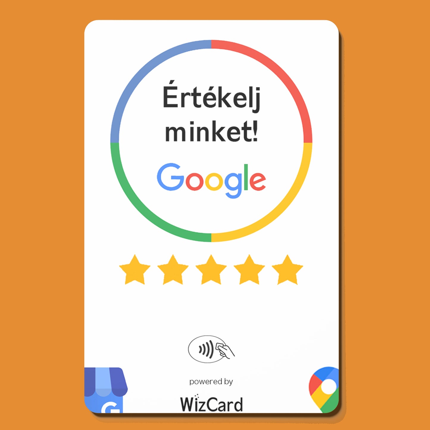 Google Értékelésgyűjtő Okos Kártya - hordozható, nem öntapadós