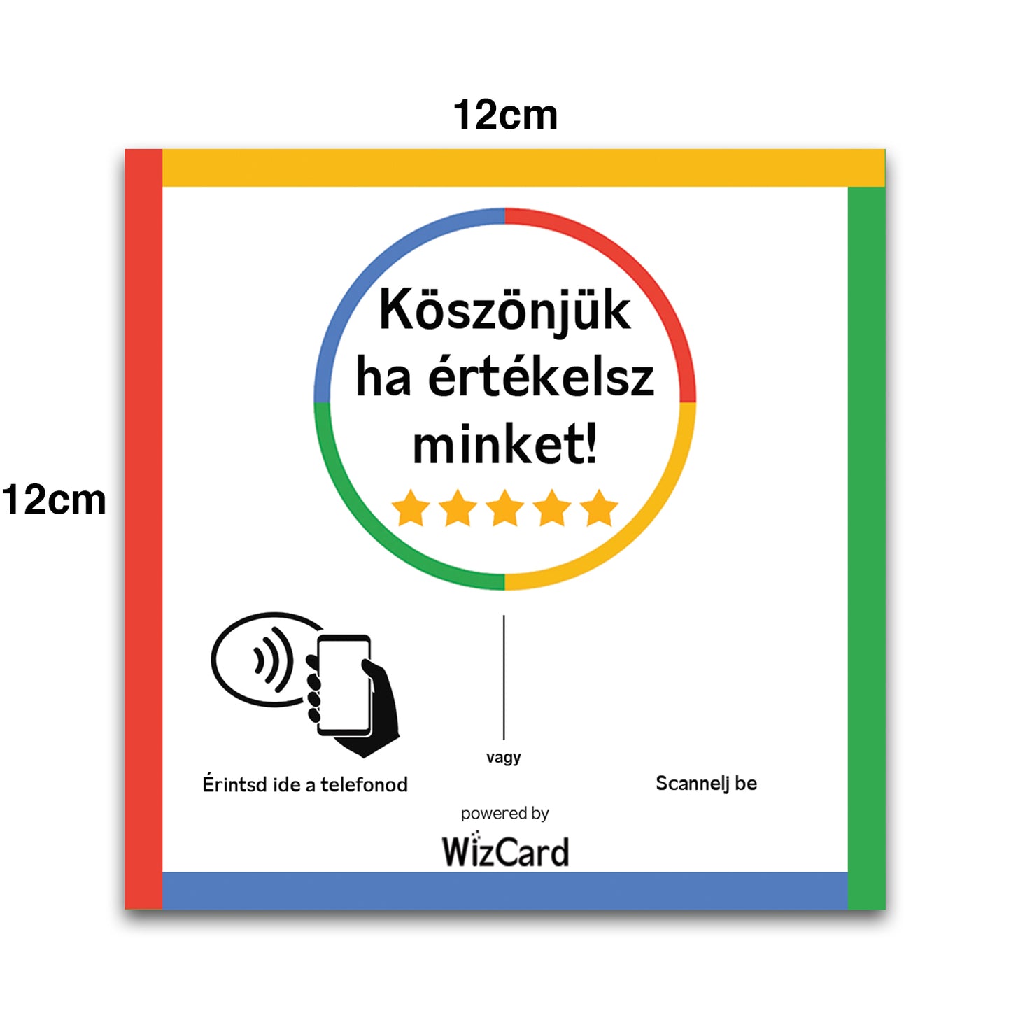 Google Öntapadós Értékelésgyűjtő Okos Kártya - Magyar felirattal - ÚJ DESIGN