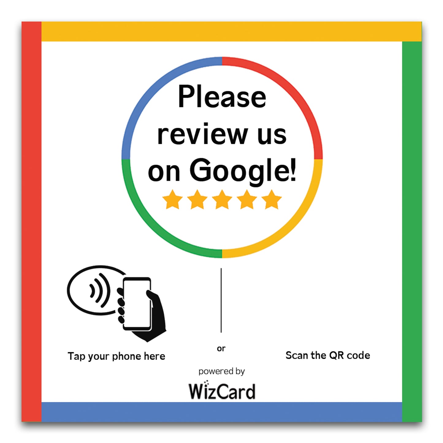 Öntapadós értékelésgyűjtő kártya - Angol felirattal - ÚJ DESIGN